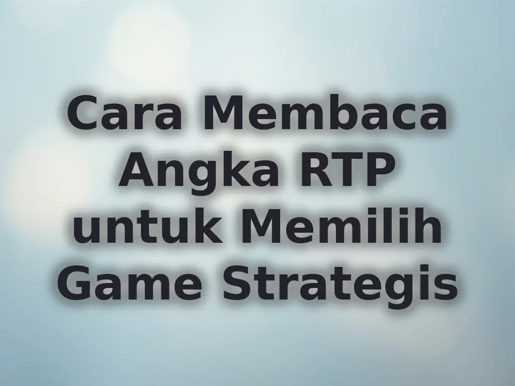 Cara Membaca Angka RTP untuk Memilih Game Strategis